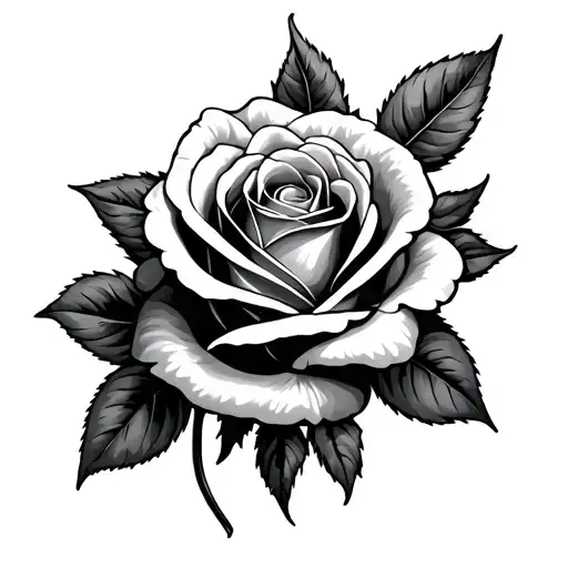 really soft smooth shading rose tattoo tattoo design idea