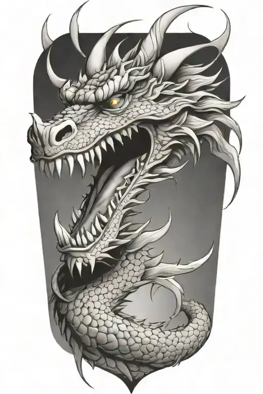 dragon face tattoo design idea