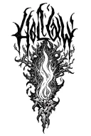 "HOLLOW" dark souls bonfire tattoo design idea