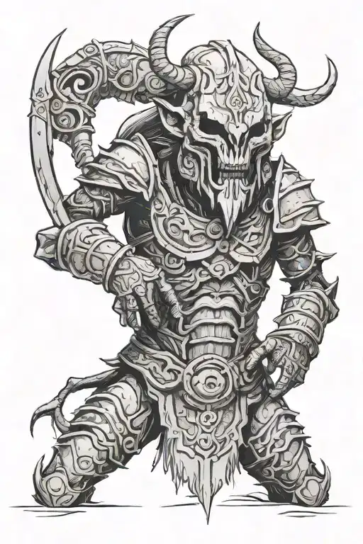 A half-height Draugr from Skyrim tattoo design idea