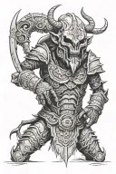 A half-height Draugr from Skyrim tattoo design idea