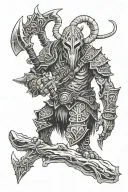 A half-height Draugr from Skyrim tattoo design idea