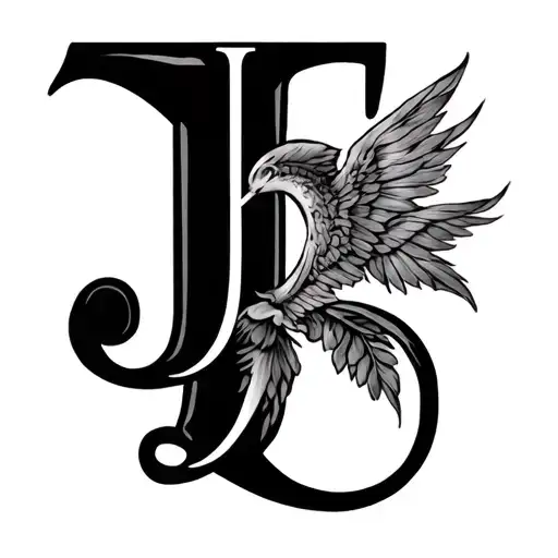 J and the roman numeral 5 tattoo design idea
