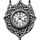 Celtic trinity knot clock face tattoo design idea