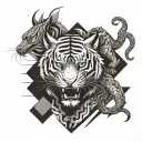 dragon and tiger tattoo design idea