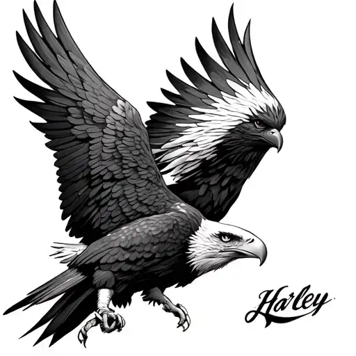 Harley eagle tattoo design idea