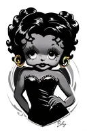 Betty boop tattoo in black grey tattoo tattoo design idea
