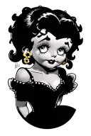 Betty boop tattoo in black grey tattoo tattoo design idea