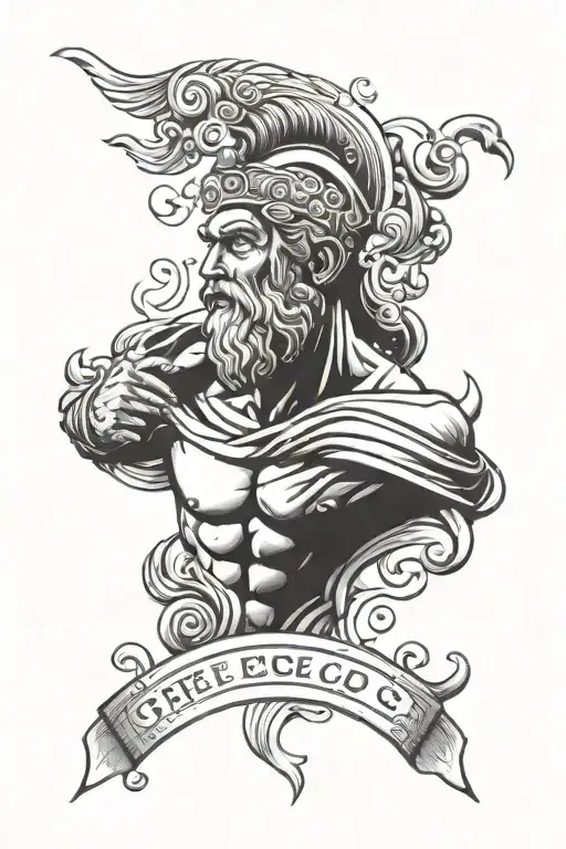 Greek god of the trades master tattoo design idea