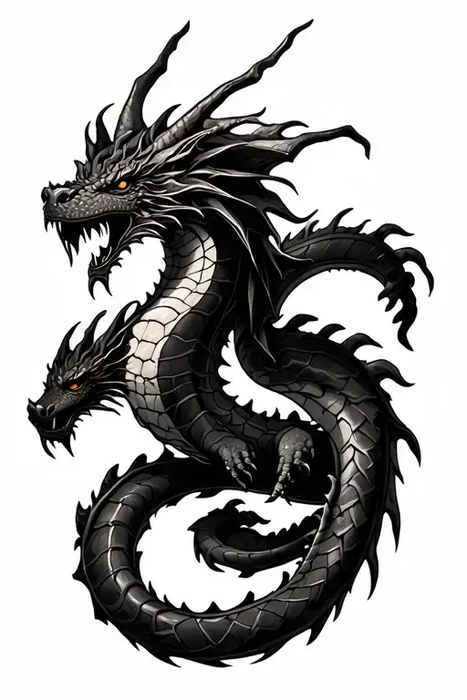 want a tattoo design in sigil and gothic style.The main element is an Ouroboros Dragon (a dragon biting its own tail, f tattoo design idea