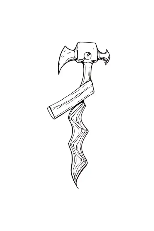 rock hammer tattoo design idea