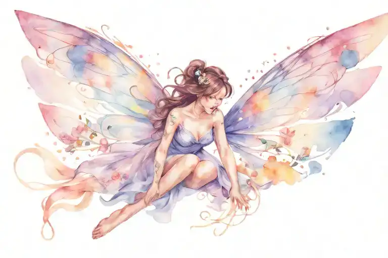 Fairy Flying Forearm Tattoo tattoo design idea