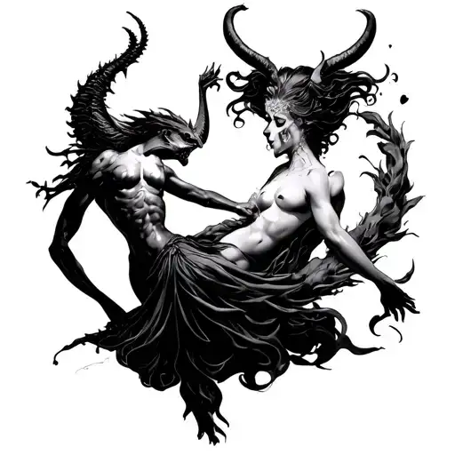 he visualizes himself of she loves me like my demons do while i dance with the devil failing at hopes and dreams tattoo design idea