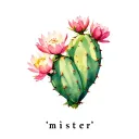 "Mister" ohio, prickly pear in bloom tattoo design idea