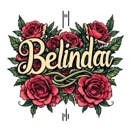 Belinda name unlovable font intertwined tattoo design idea