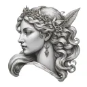Greek god Aphrodite surrounded tattoo design idea
