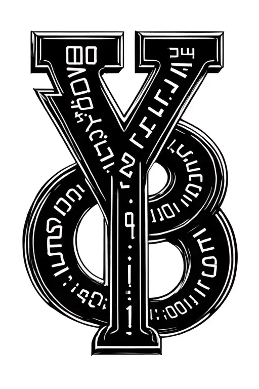 The Morse password symbols "-.-", "-.....", ".----", "...--" are evenly arranged into perfect circles, with the center of the capital letter "Y" tattoo design idea