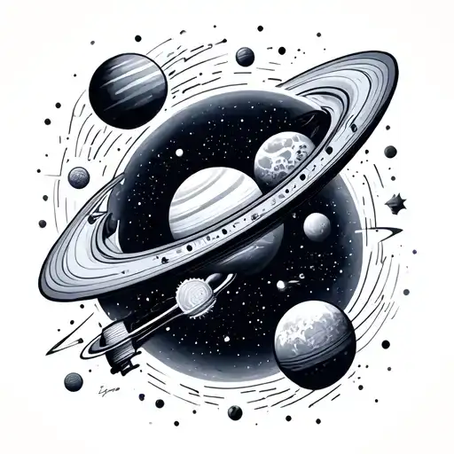 astronomy related like universe tattoo design idea