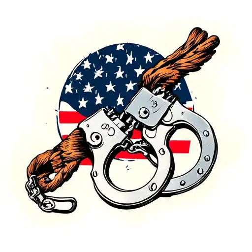 handcuffs tattoo design idea
