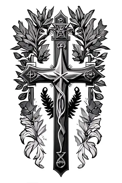 Palestine Christian Cross tattoo design idea