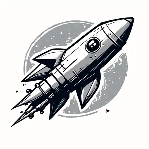 rocket in punk style simple tattoo tattoo design idea