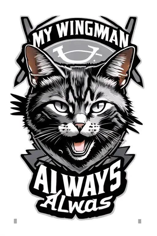 "My Wingman, Always" f14 tomcat  tattoo design idea