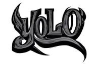 yolo text tattoo design idea