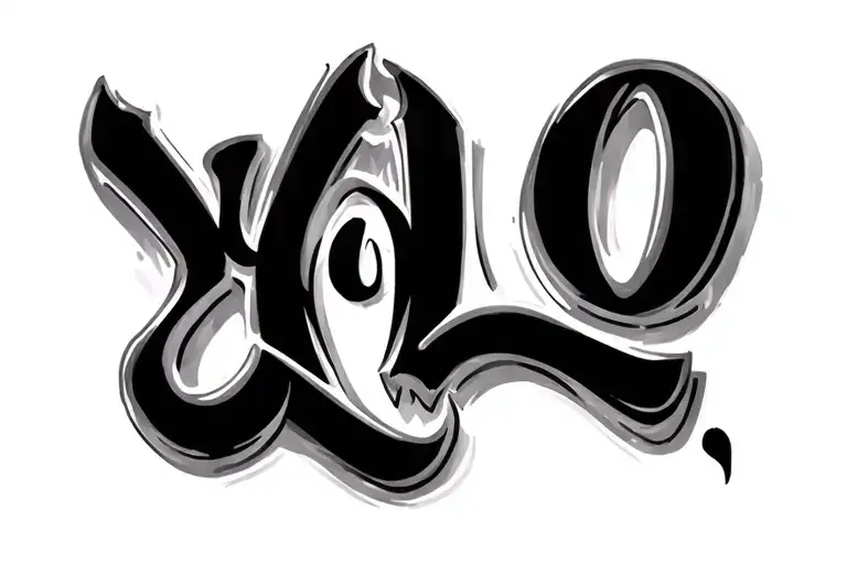 yolo text tattoo design idea