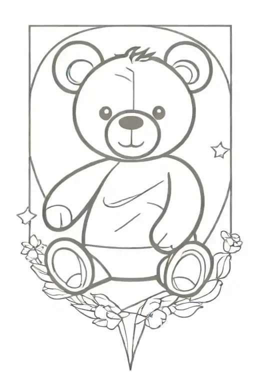 Teddy bear tattoo design idea