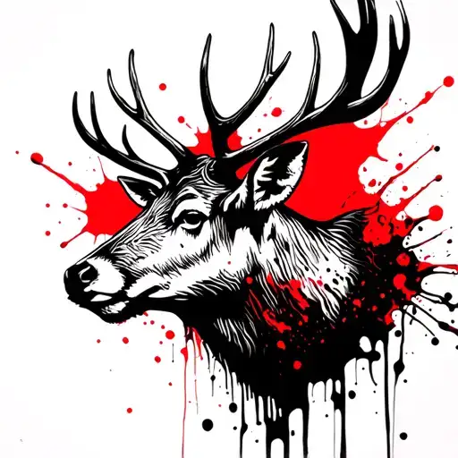 Stag head tattoo design idea