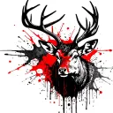 Stag head tattoo design idea