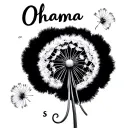 The word Ohana written in cursive with a dandelion with 5 pedals connected and 2 floating away. One has an s under it on tattoo design idea
