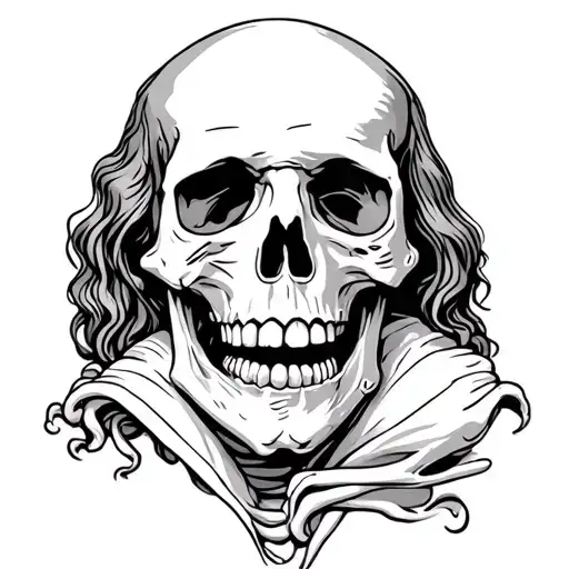 Ben Franklin skeleton skull with mouth open tattoo design idea