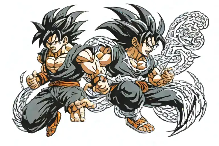 goku ultra instinct, viper dragon dota 2 tattoo design idea