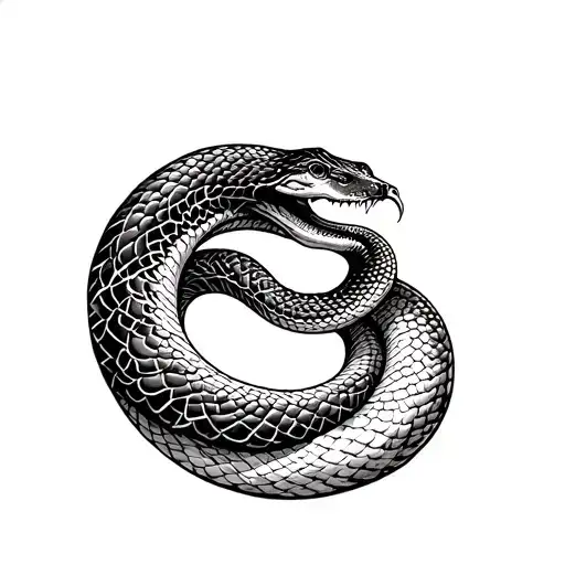 Draw a sketch for a tattoo on the forearm drawing of a snake Ouroboros in a circle biting its own tail tattoo design idea