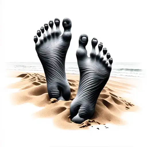 Footprints In The Sand tattoo design idea