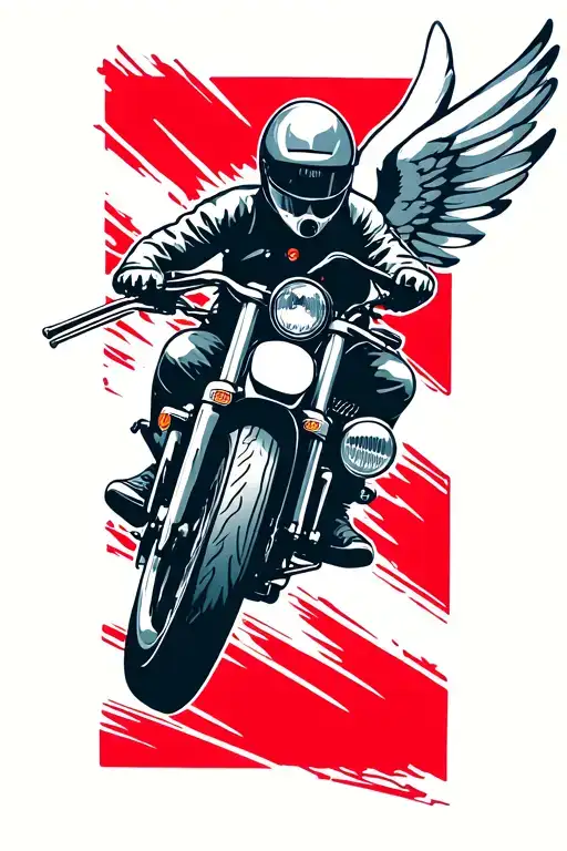 “MOTOR” MOTOR CYCLE. TATTOO MOTORCYCLE WHEEL AND WINGS backwards fast movement tattoo design idea