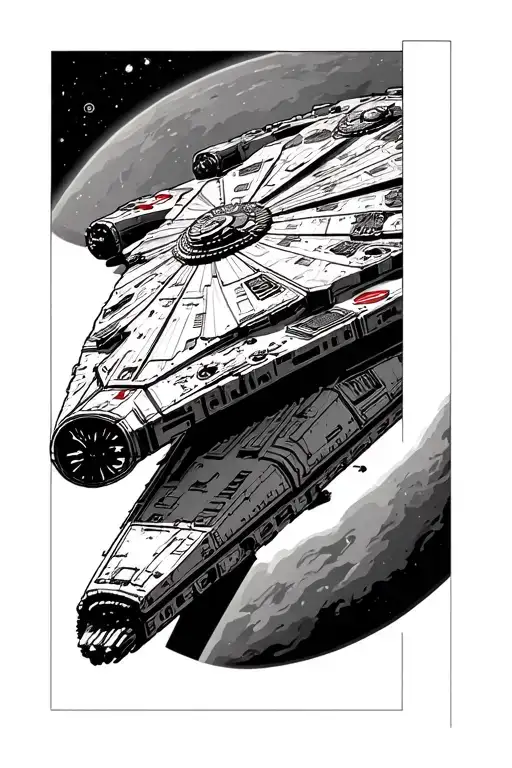 Wars millenium falcon tattoo design idea