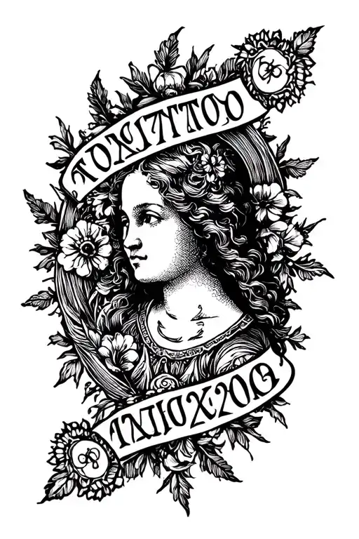 The date of birth of the second child in Old Slavonic tattoo design idea