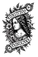 The date of birth of the second child in Old Slavonic tattoo design idea