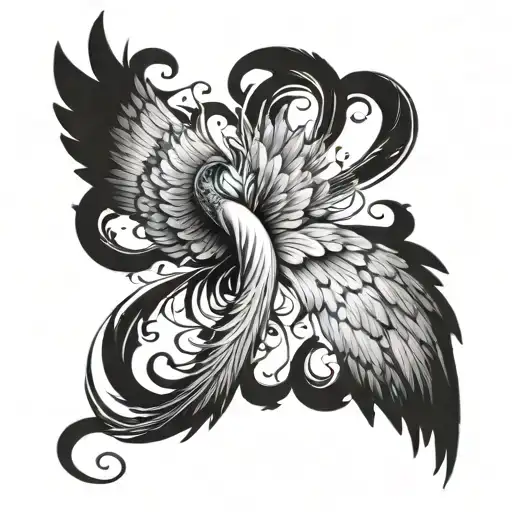 angel wings eternity love galaxy fairy tale tattoo design idea