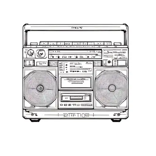 Boombox tattoo design idea