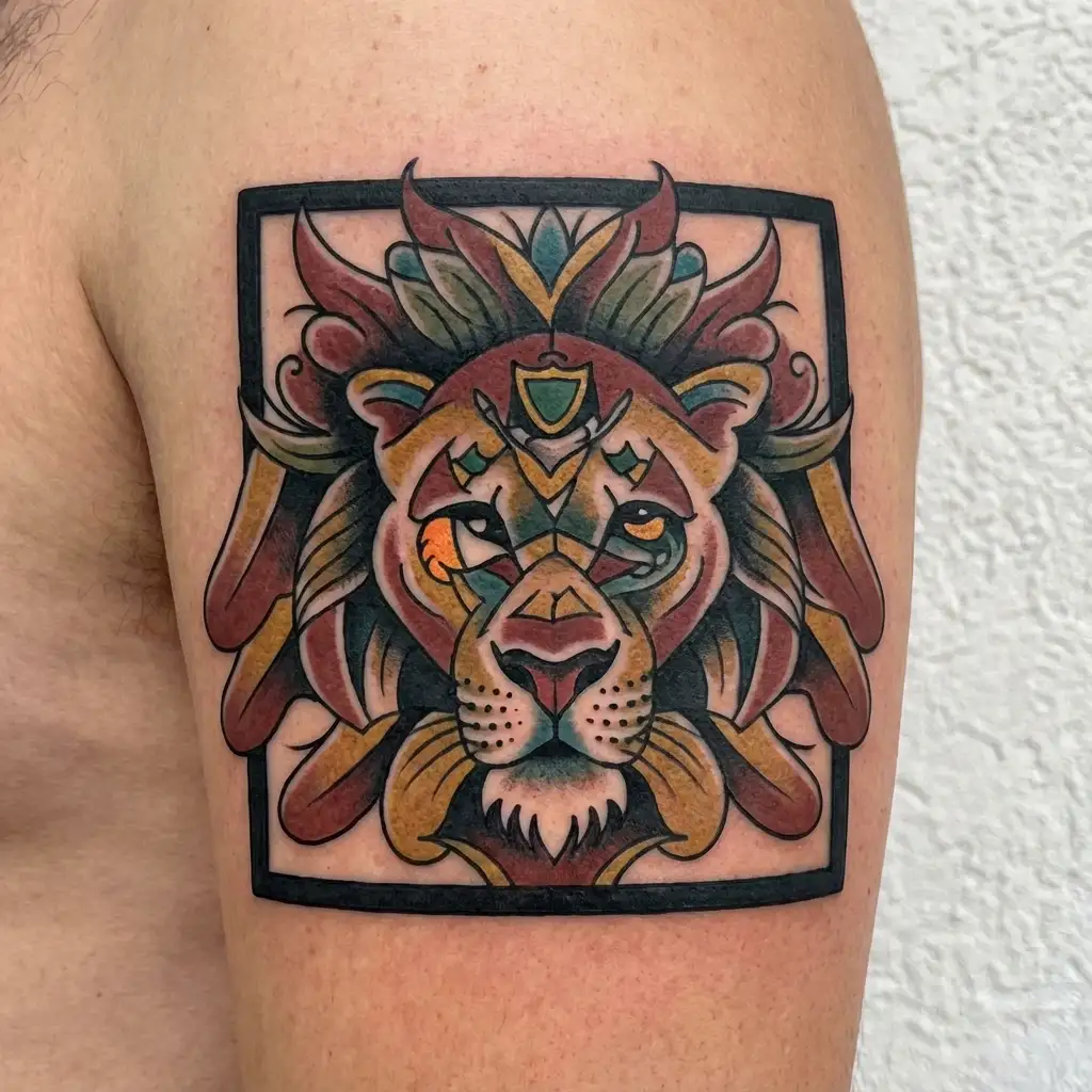 Cute lion doodle with wings korean tattoo tattoo design idea