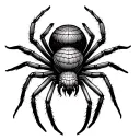 Big spider on the forearm with webbing going to the elbow tattoo design idea