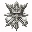 cross with crown made tattoo design idea