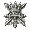 cross with crown made tattoo design idea