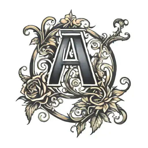 letter M, courage,, horny, friendship tattoo design idea