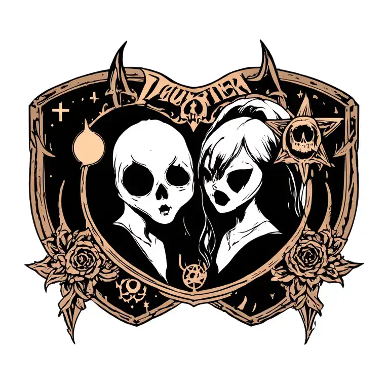 In memory of my daughter Kaylee and incorporating my daughters Cassandra and Ashley with protection symbols tattoo design idea