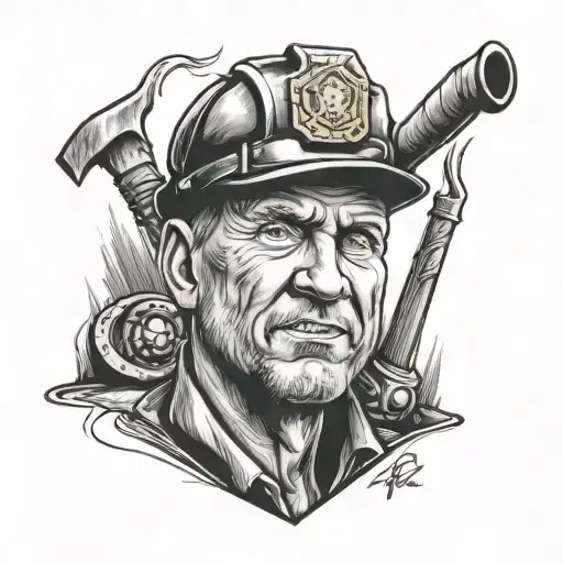 miner, poland, katowice tattoo design idea