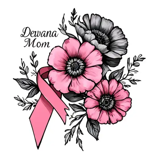 "Dewana Mom" "Dewana Mom" "Dewana Mom" august birth flowers with cancer ribbon tattoo design idea